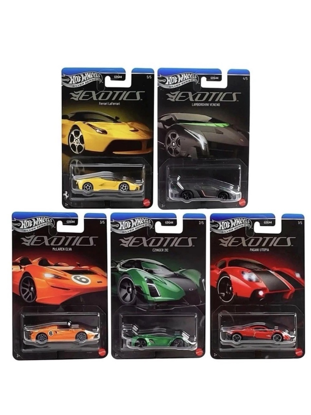 2026 Hot Wheels Silver Series Exotics - Complete SET OF 5 Cars Diecast 1:64